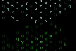 Dark green vector pattern with ABC symbols.