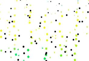 Light Green, Yellow vector template with crystals, circles, squares.