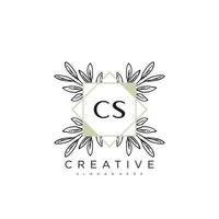 CS Initial Letter Flower Logo Template Vector premium vector art