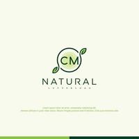 cm inicial logotipo natural vector