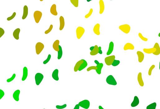Light Green, Yellow vector pattern with chaotic shapes.
