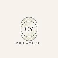 CY Initial Letter Flower Logo Template Vector premium vector art