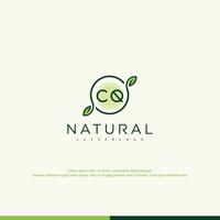 logotipo natural inicial de cq vector