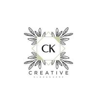 CK Initial Letter Flower Logo Template Vector premium vector art