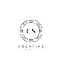 CS Initial Letter Flower Logo Template Vector premium vector art