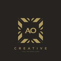 AO initial letter luxury ornament monogram logo template vector