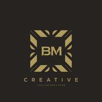 BM initial letter luxury ornament monogram logo template vector