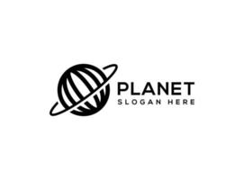 Simple planet logo design template logo design template on white background. suitable for astronomic logo vector