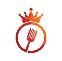 Food kingdom vector logo design. Royal food logo concept.