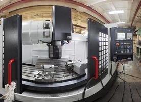 close side angle panoramic shot of taiwan 4-axis CNC milling machine photo