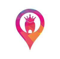 king dental y gps logo diseños concepto vector. símbolo del logotipo de salud dental. vector