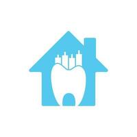 Dental finance and home shape concept icon logo. Dental stat vector logo design template.