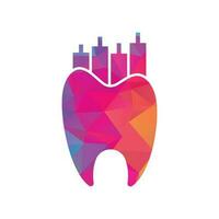 concepto de logotipo de icono de finanzas de dentista. plantilla de diseño de logotipo de vector de estadística dental.