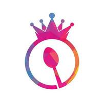 Food kingdom vector logo design. Royal food logo concept.