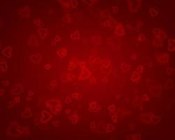 Abstract red background with bokeh of hearts photo