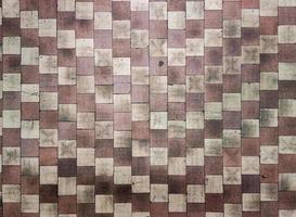 old dirty checkered brown and white tiles ceramic floor texture and background photo