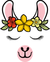 cabeza de llama con flores png