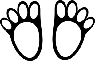 empreintes de lapin noir et blanc png