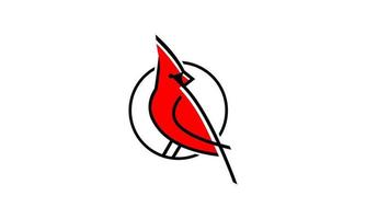 Vector illustration of red cardinal bird in simple, modern and elegant design. Suitable for used on general business