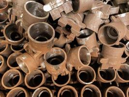 rusted steel parts close-up background with selective focus photo