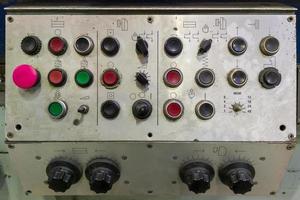 control panel of old soviet surface grinder machine photo