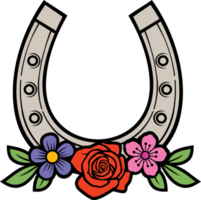 Horseshoe and Flowers png