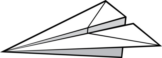avion en papier noir et blanc png