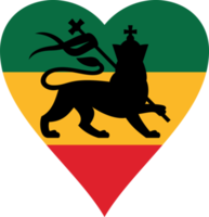 Rastafarian Heart Flag with the Lion of Judah png