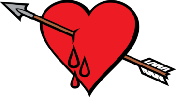corazón con diseño de flecha png