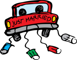 Just Married on Car Driving png