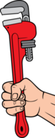 Hand Holding Plumber Pipe Wrench png