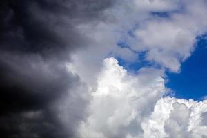 incoming storm close-up cloudscape at march daylight in continental europe photo