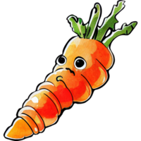 Watercolor cartoon carrot png