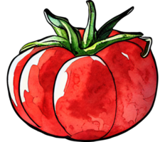 tomate de dessin animé aquarelle png