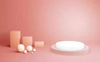 Minimal podium with brown scene background, mock up, geometry shape platform for product display, modern stage. 3D render illustration. photo