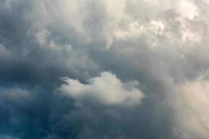 Incoming storm close-up cloudscape at march daylight in continental europe. Captured with telephoto lens photo