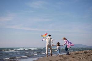 happy family enjoying vecation during autumn day photo