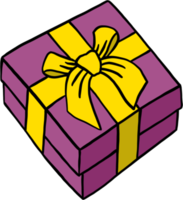 doodle freehand sketch drawing of a gift box. png