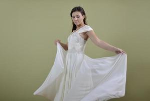 Portrait of a beautiful woman dressed as a bride photo