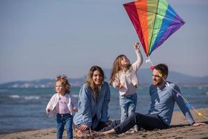 happy family enjoying vecation during autumn day photo