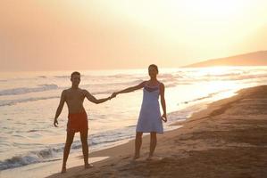 romantic couple on beach photo