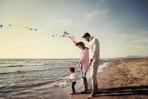 happy family enjoying vecation during autumn day photo