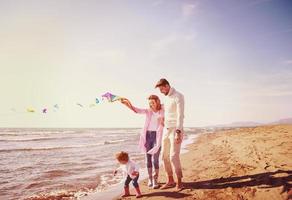 happy family enjoying vecation during autumn day photo