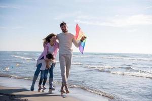 happy family enjoying vecation during autumn day photo