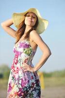 young woman relax  on beach photo