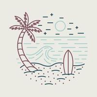 buen mar para relajarse y surfear ilustración gráfica arte vectorial diseño de camiseta vector