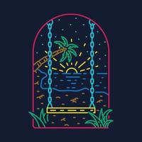 columpiándose en el buen mar ilustración gráfica arte vectorial diseño de camiseta vector