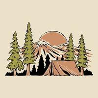 Camping vintage graphic illustration vector art t-shirt design