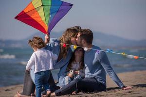 happy family enjoying vecation during autumn day photo