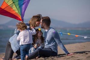 happy family enjoying vecation during autumn day photo